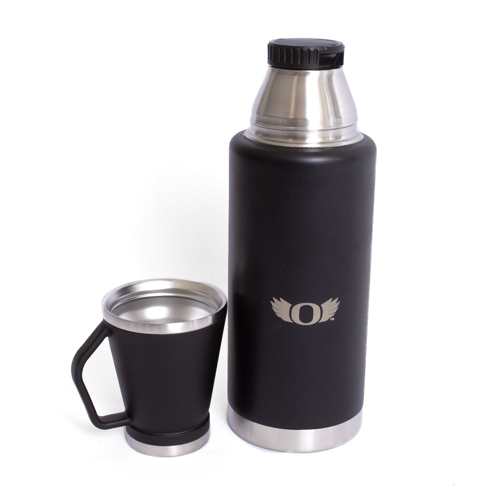 Classic Oregon O, MCM Group, Black, Water Bottles, Home & Auto, Vacuum bottle, Laser Etched, 51 ounce, 827954